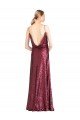 Halter Neck Sequin Sleeveless Burgundy Prom Dress Canada Website