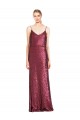 Halter Neck Sequin Sleeveless Burgundy Prom Dress Canada Website